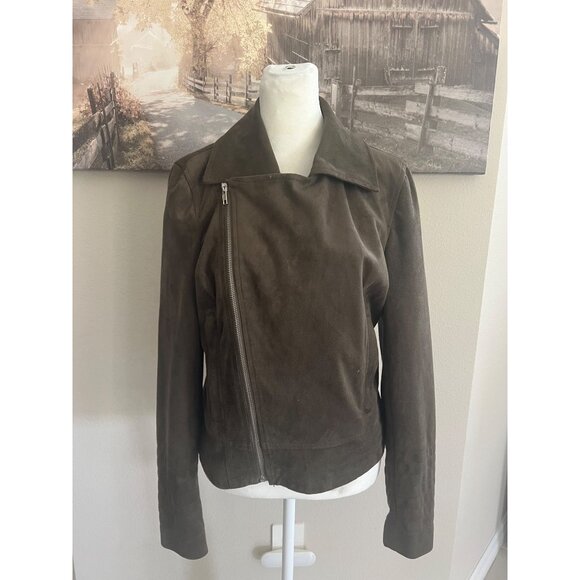 Bagatelle suede versatile olive green biker jacket SMALL - MEDIUM fit - Picture 2 of 8